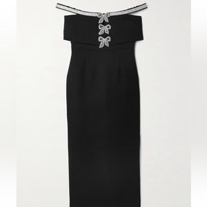 Self-Portrait embellished crepe midi dress